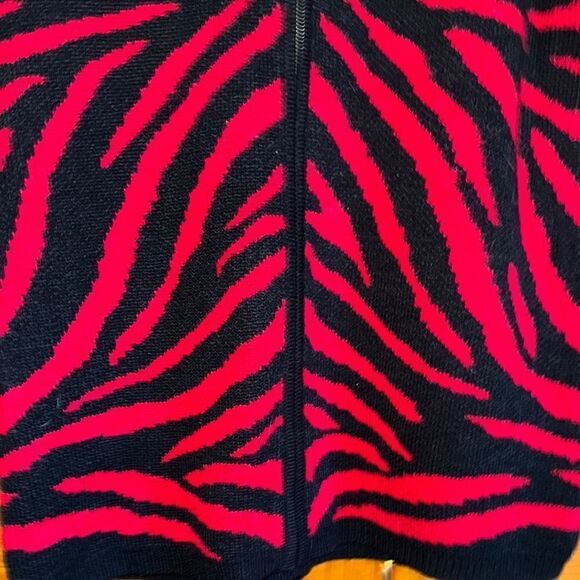 DENNIS BASSO  Red and Black Zebra Print Jacket - Picture 5 of 7